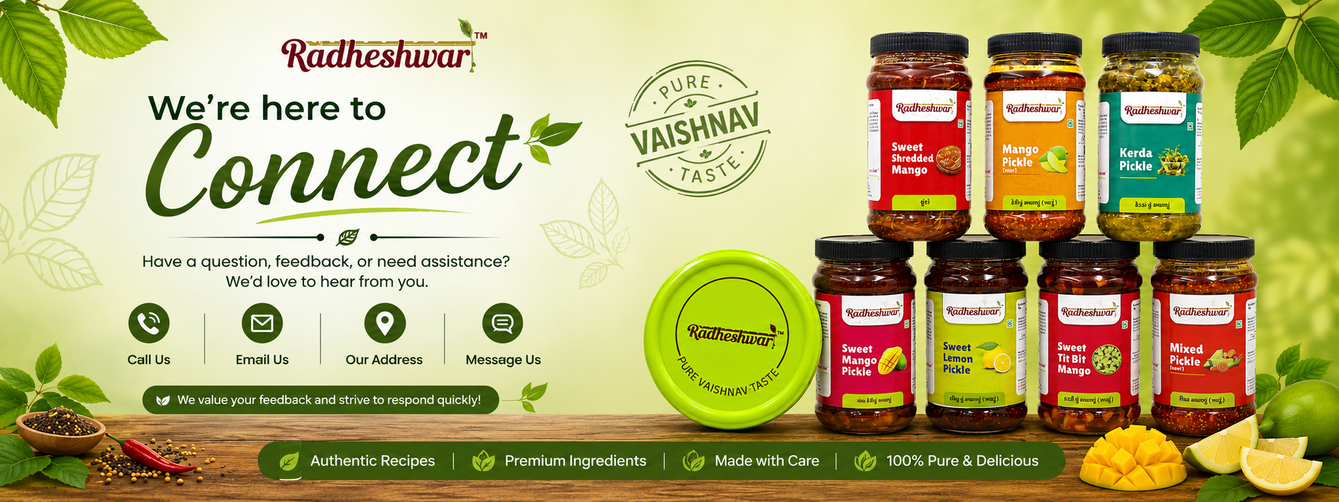 Contact Radheshwar Food Products for pickle, chutney and paste enquiries