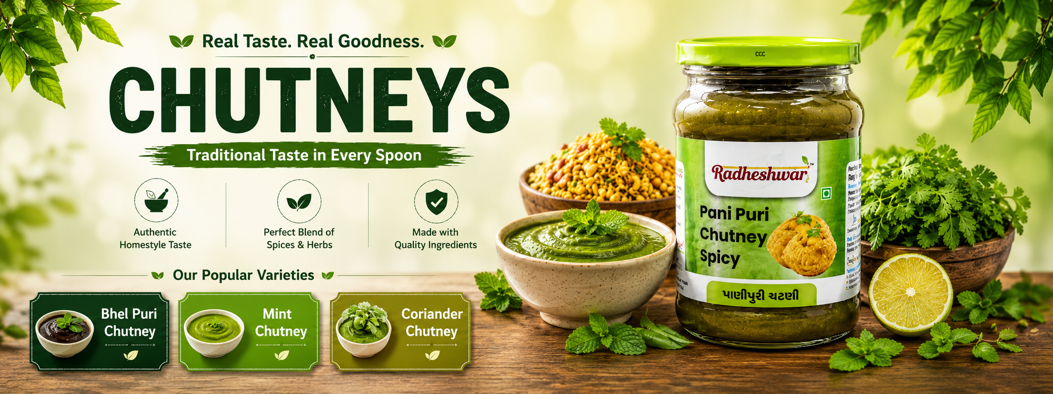 Radheshwar chutneys traditional taste banner