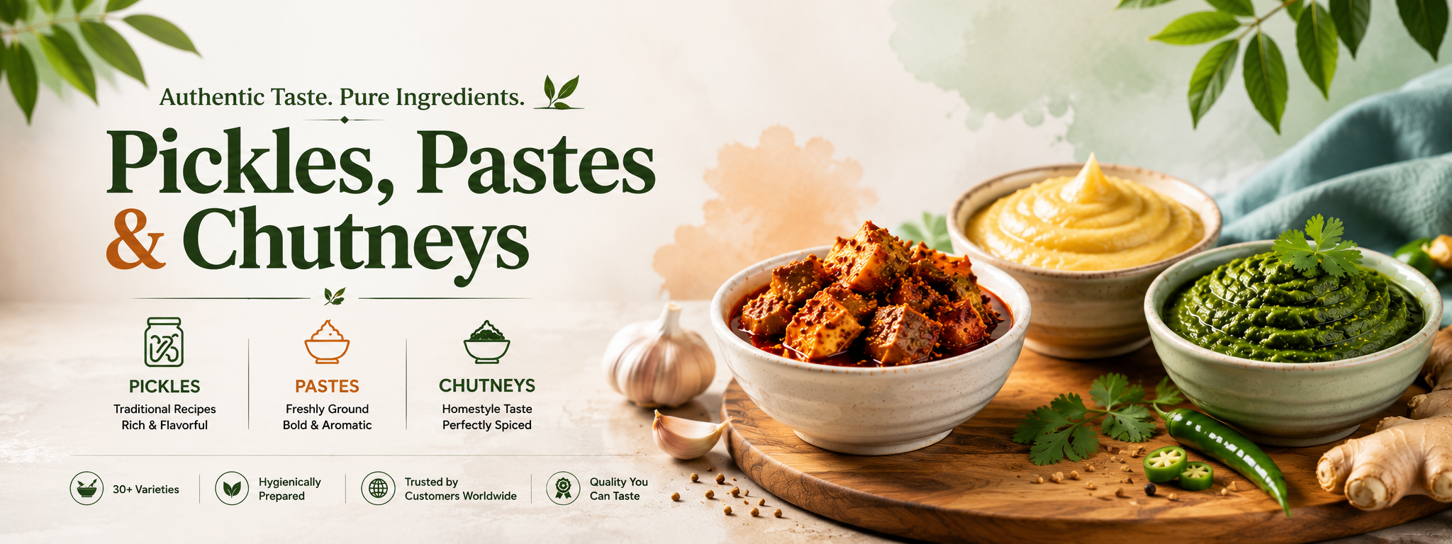 Radheshwar pickles pastes and chutneys banner
